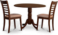 East West Furniture DLML3-MAH-C 3 Piece Dining Set Contains a Round Dining Room by EastWestFurniture