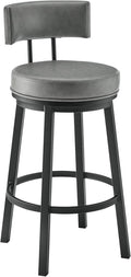 Armen Living Dalza Swivel Counter or Bar Stool in Black Finish by ArmenLiving