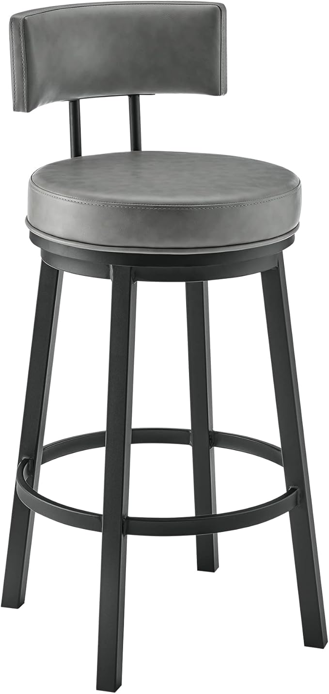 Armen Living Dalza Swivel Counter or Bar Stool in Black Finish by ArmenLiving