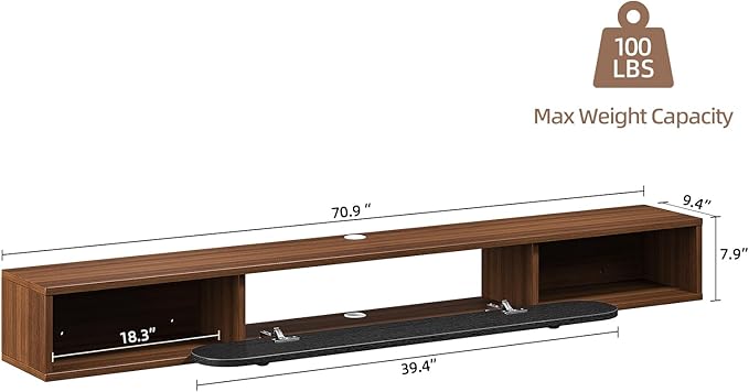 Floating TV Stand Wall Mounted 70'', Modern Media Console - Image 6