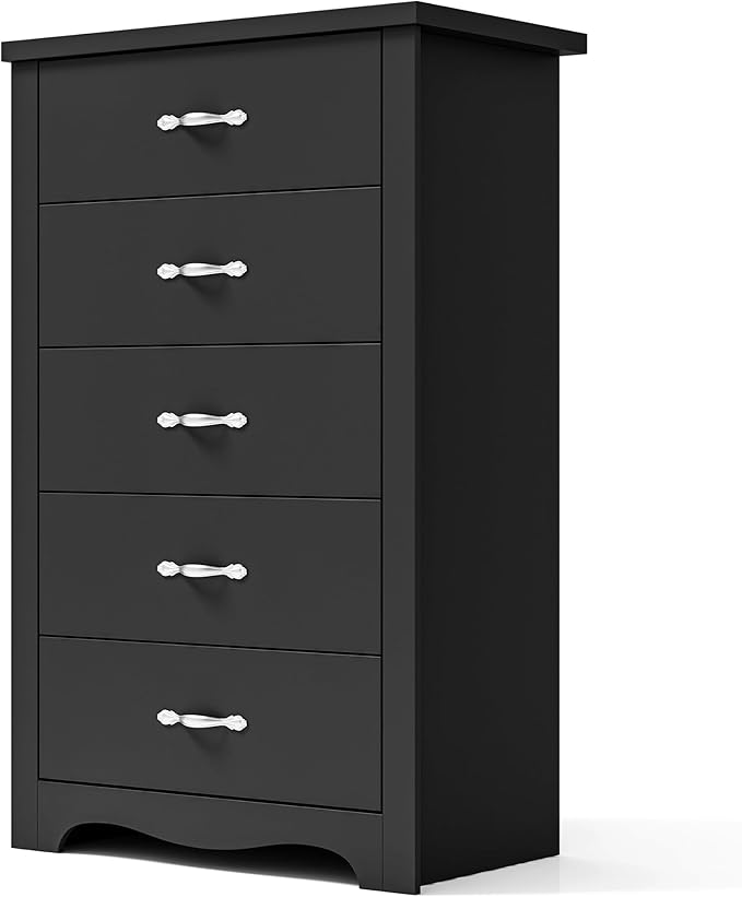 LINSY HOME 5 Drawer Dresser, Modern Dresser Chest by LINSYHOME