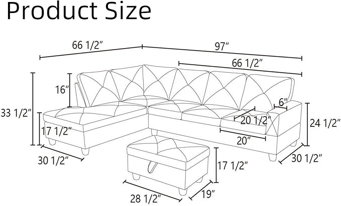 Modular Sectional Couch, L Shaped Couch - Image 2