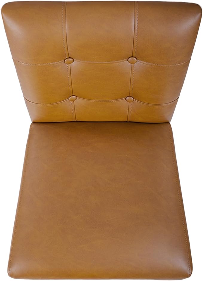 HomePop 24" Upholstered Button Tufted Leatherette Counter Height Barstool Chairs - Image 7