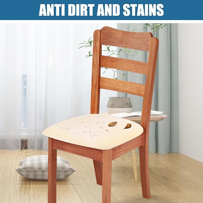 Smiry Velvet Seat Covers for Dining Room Chair Set of 2, Stretch Fit Removable - Image 3