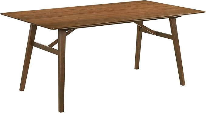 Armen Living Channell Mid Century Modern 5 Piece Walnut Wood Dining Table Set - Image 6