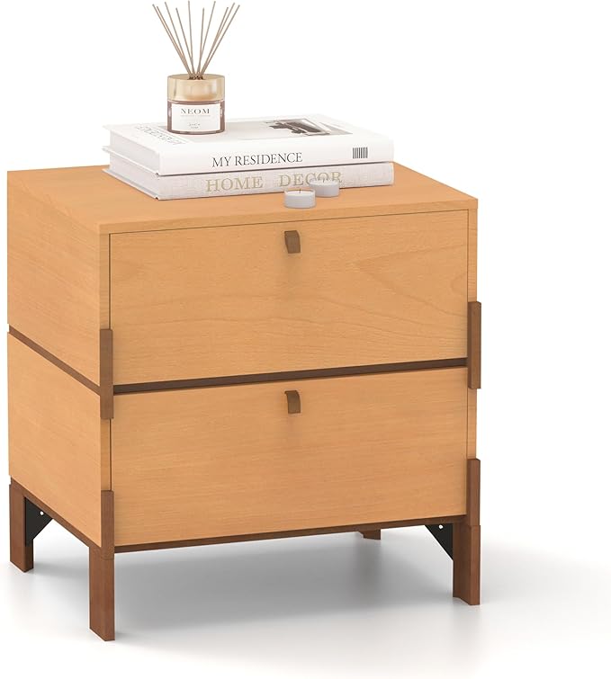 Sebastack Night Stand, Customizable 2 Drawers Bedside Table, End Table - Image 4