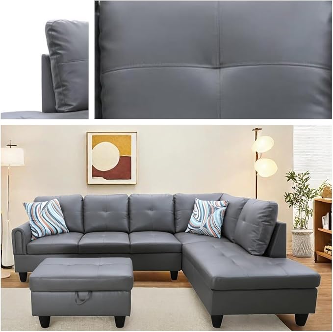 NAYSAYE Sectional Couch with Ottoman Storage, L Shaped Couch Sofa Furniture Sets - Image 6