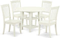 East West Furniture SUDA5-LWH-W 5 Piece Dining Room Furniture Set Includes a by EastWestFurniture