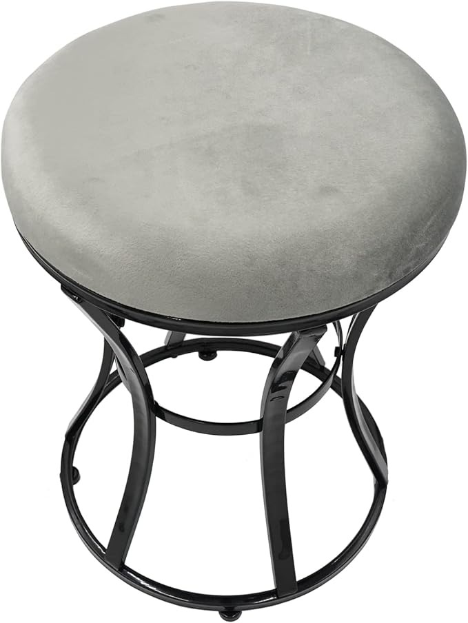Vanity Stool, Round Ottoman Foot Stool, Velvet Footrest Vanity Chair - Image 10