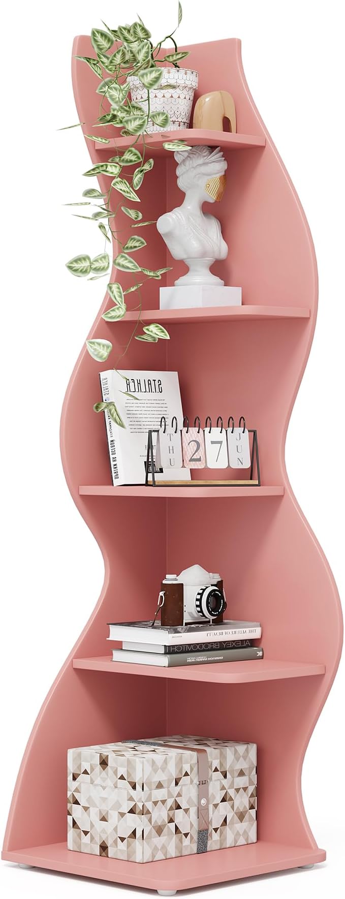 Tribesigns Corner Shelf, Modern 5-Tier Wall Corner Bookshelf, Stylish Corner by Tribesigns
