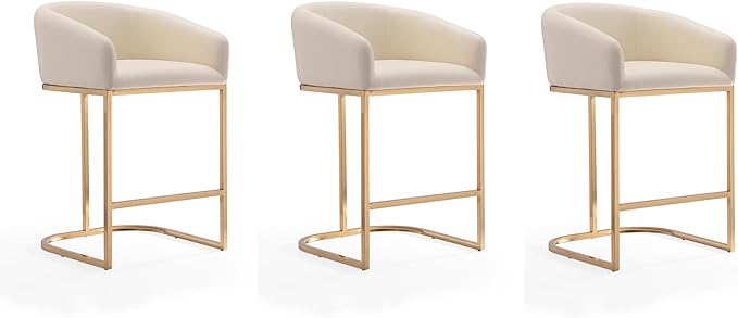 Manhattan Comfort Louvre 26 Inch Mid Century Modern Counter Height Bar Stools by ManhattanComfort