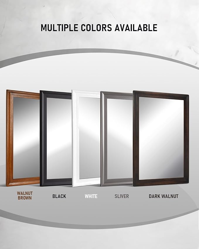 CULER Black Wood Wall Mirror for Bathroom, Rectangle Large 30 x 40 inch Hanging - Image 7