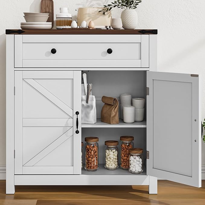 Farmhouse Storage Cabinet with 2 Doors, Freestanding Floor Storage Cabinets by MinoKesper
