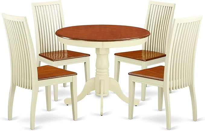 East West Furniture ANIP5-BMK-W 5 Piece Dining Table Set by EastWestFurniture
