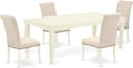 East West Furniture LGBR5-LWH-02 5 Piece Dining Room Table Set Includes a by EastWestFurniture