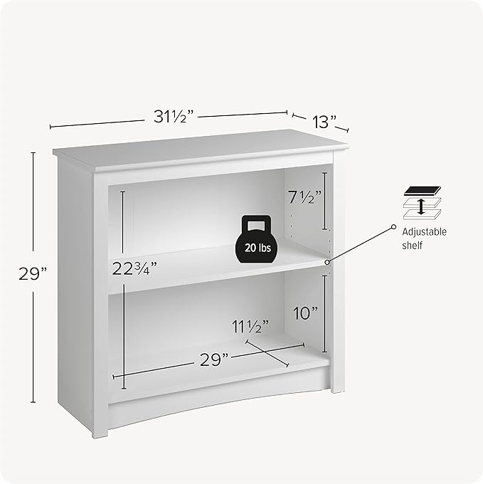 Prepac Sonoma 2-Tier Bookcase 29"H - Image 3
