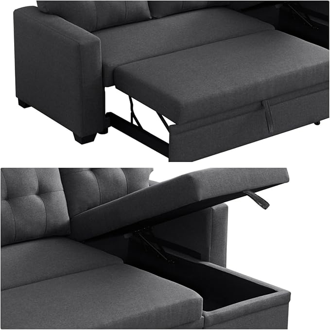 L-Shape Sofa Bed, Pull Out Sleeper Sofa - Image 4