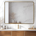 ANDY STAR 48x36 Inch Gold Bathroom Mirror, Brushed Gold Mirrors by ANDYSTAR