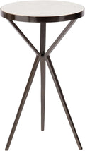 Kate and Laurel Gribben Modern Round Marble Side Table, Tripod-Base Bedside by KateandLaurel