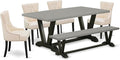 East West Furniture V697FR102-6 6 Piece Dining Table Set Contains a Rectangle by EastWestFurniture