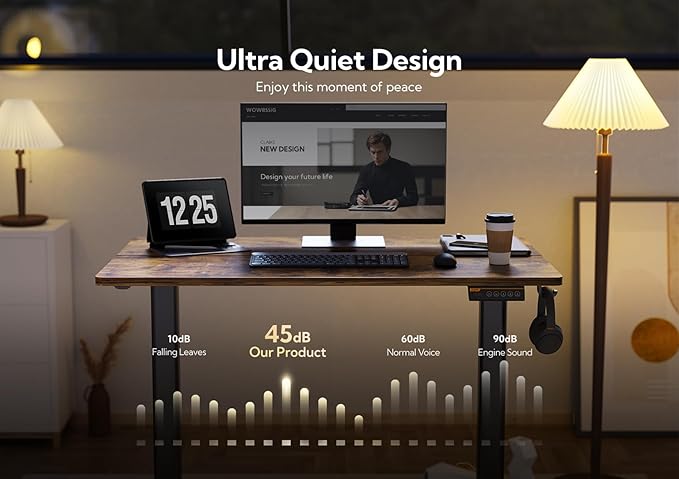 Claiks Electric Height Adjustable Stand Up Desk, 35x20 Inches Sit Stand Desk - Image 5