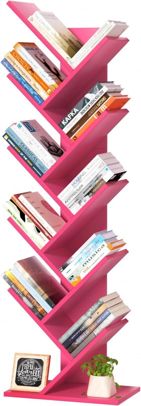 10 Tier Tree Book Shelf, Floor Standing Wood Bookshelf - Image 8