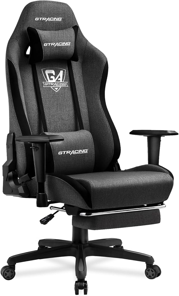 GTRACING Gaming Chair with Footrest, Fabric Breathable Big and Tall Ergonomic by GtracingDirect