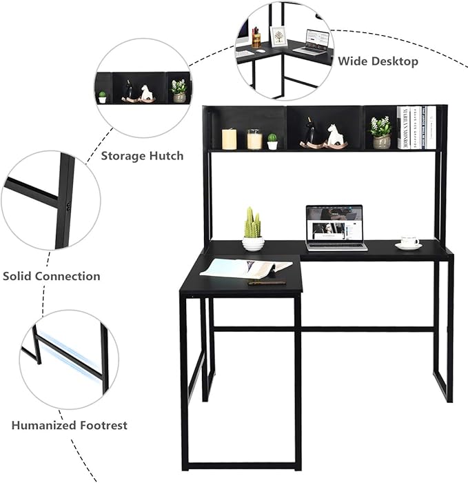 Tangkula Reversible L-Shaped Desk - Image 7
