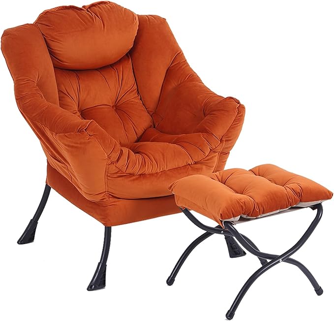 LITA Lazy Chair with Ottoman, Modern Lounge Accent Chair with Armrests and a by LITA