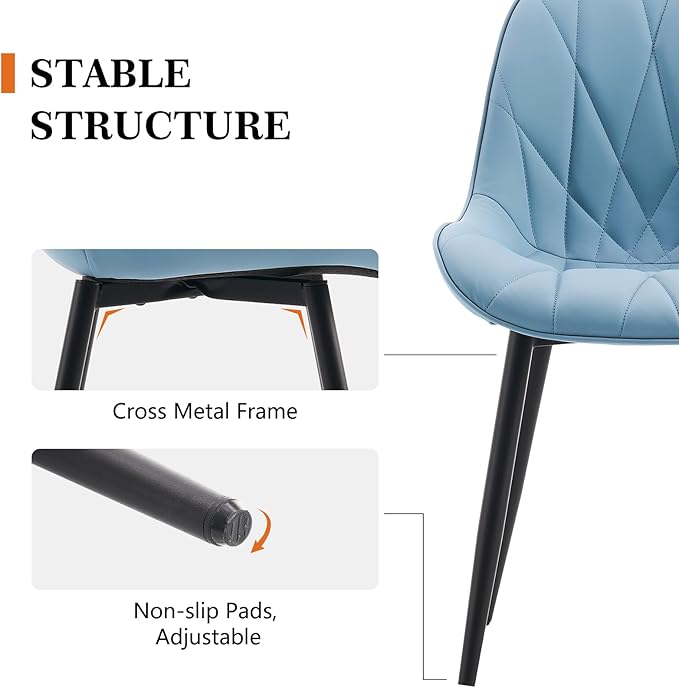 Rowill Dining Chairs Set of 2 Modern Kitchen Chairs - Image 4