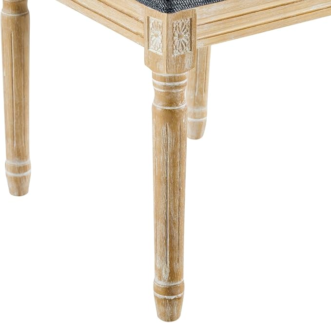 Merax Upholstered Solid Wood Dining Chairs Set of 6, French Country Style - Image 8