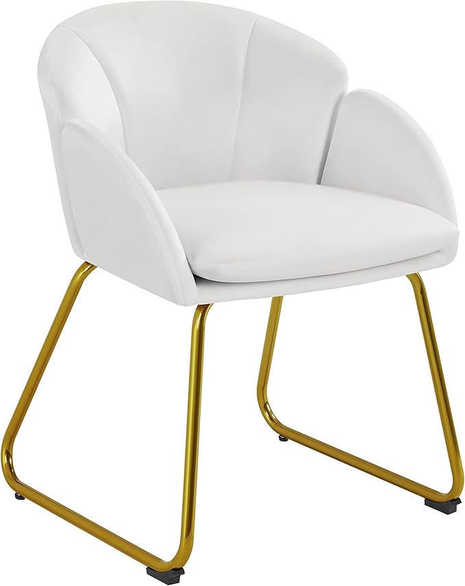 Yaheetech Modern Velvet Vanity Chair Armchair, Flower Shaped Makeup Chair by Yaheetech