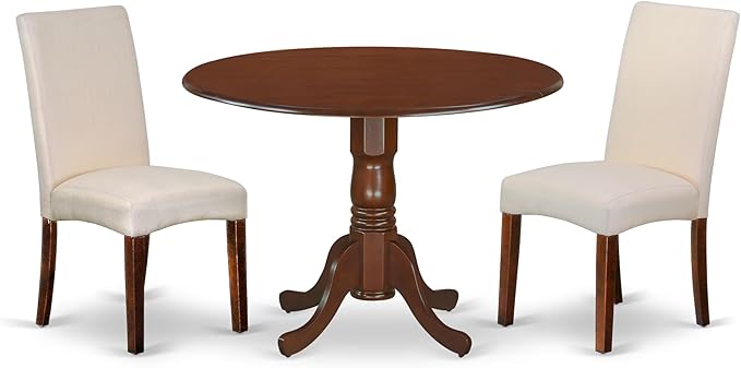 East West Furniture DLDR3-MAH-01 3 Piece Kitchen Table & Chairs Set Contains a by EastWestFurniture