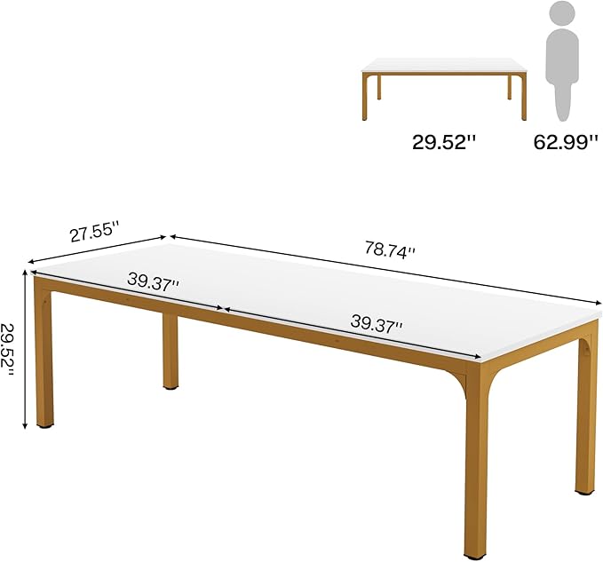 Tribesigns 78.7 Inches Extra Long Computer Desk 2 Person Desk, Double Long Desk - Image 2