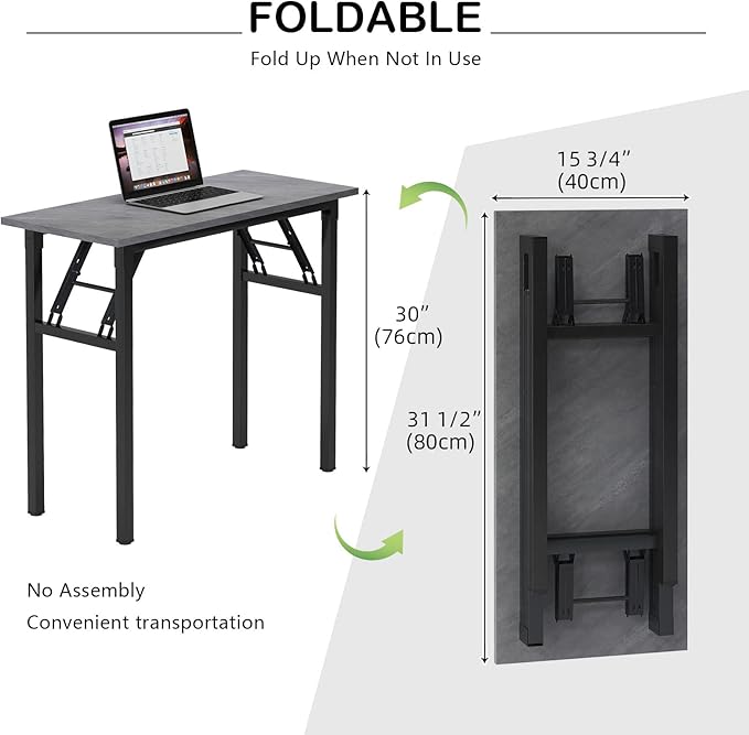Need Small Desk 31 1/2" No Assembly Foldable Writing Table, Sturdy and Heavy - Image 3