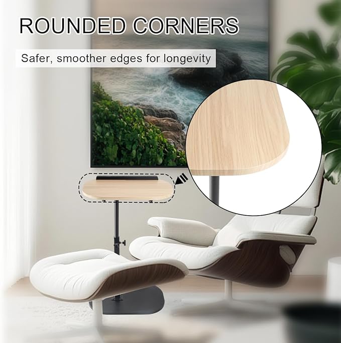Comeon C-Shaped Tv Tray Pedestal Side Table, End Table Adjustable Height in - Image 6