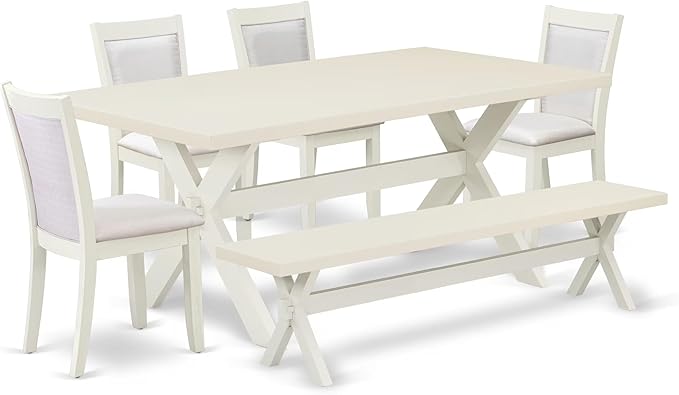 East West Furniture X027MZ001-6 6 Piece Kitchen Table Set Contains a Rectangle by EastWestFurniture
