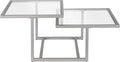 Henn&Hart 43" Wide Square Coffee Table in Nickel, Modern coffee tables by HennHart