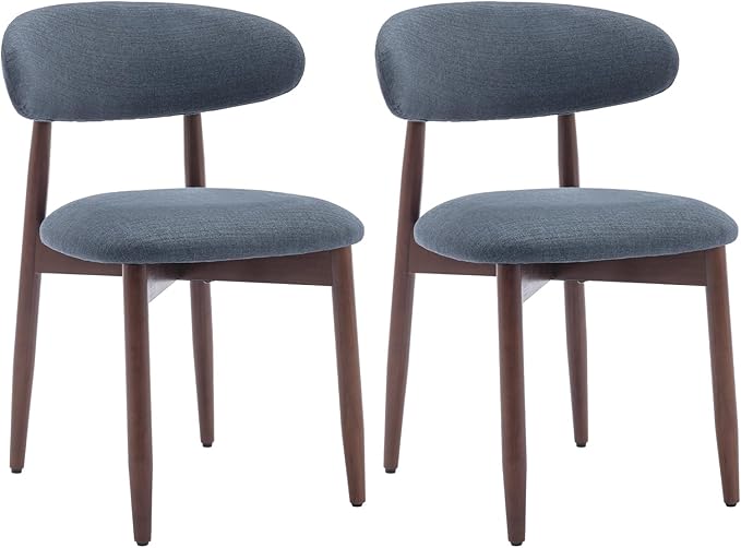COLAMY Wooden Dining Chairs Set of 2, Modern Fabric Upholstered Dining Room - Image 8