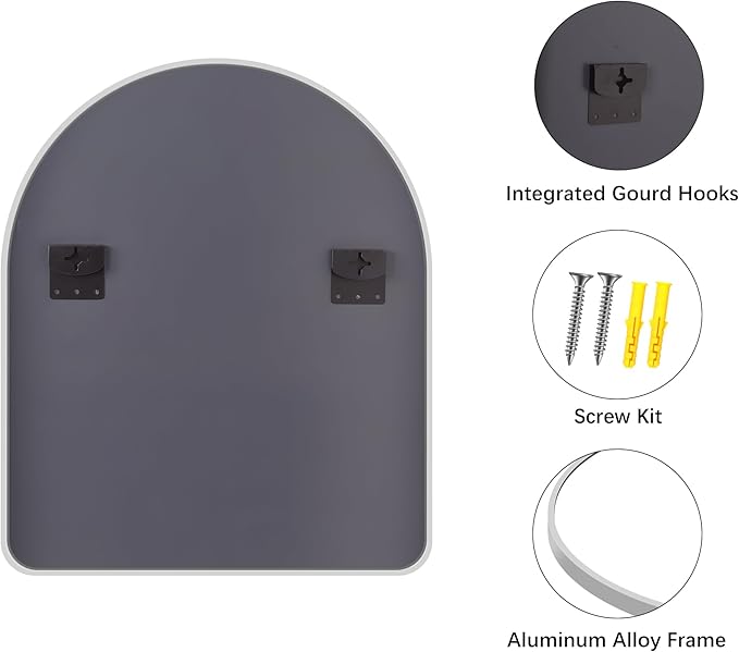 FORBATH Arched Bathroom Mirror 30x36 Inch, Arch Wall Mirror - Image 8