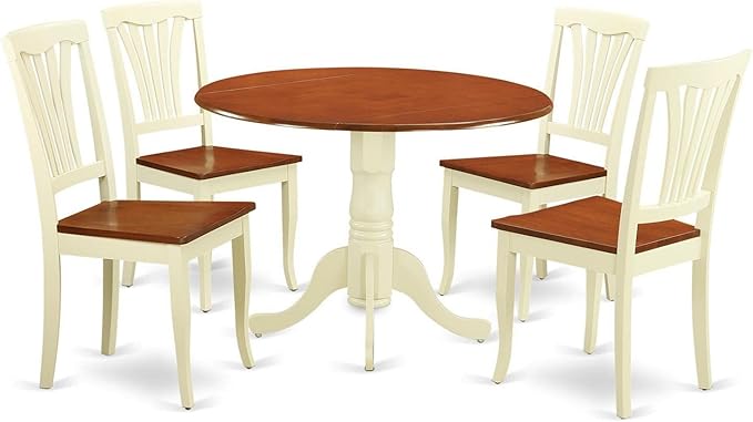 East West Furniture DLAV5-BMK-W 5 Piece Kitchen Table Set by EastWestFurniture