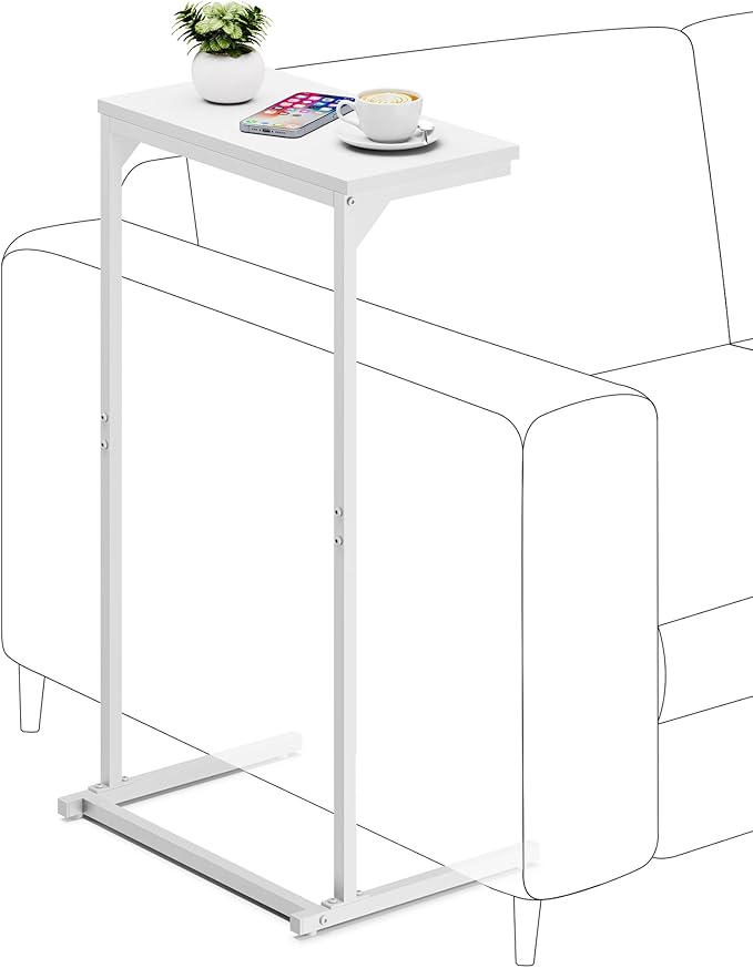 TUTOTAK C Shaped End Table, Small Side Table, 28.7 inch Tall Couch Table by WelcometotheTUTOTAKHome