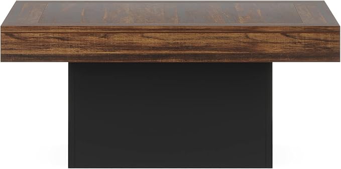 Tribesigns Coffee Table Square LED Coffee Table Engineered Wood Low Center - Image 9