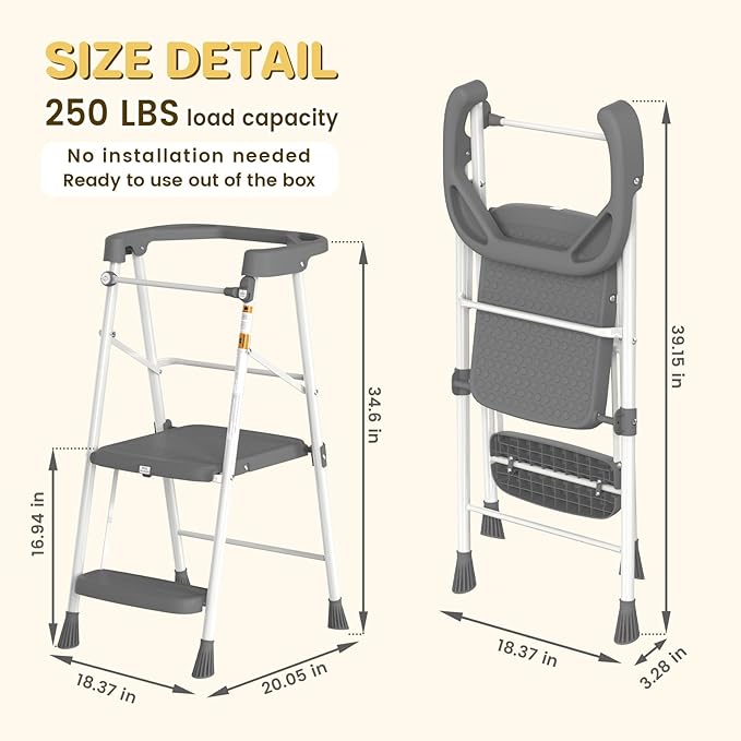HBTower Kids 2 Steps Step Stool, Toddler Tower - Image 2
