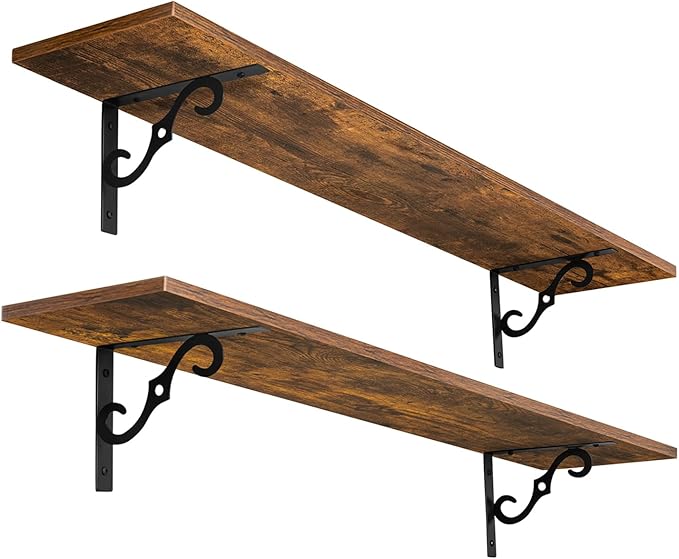 DINZI LVJ Long Wall Shelves, 39.4 Inch Large Floating Shelves Set of 2 by DINZILVJ