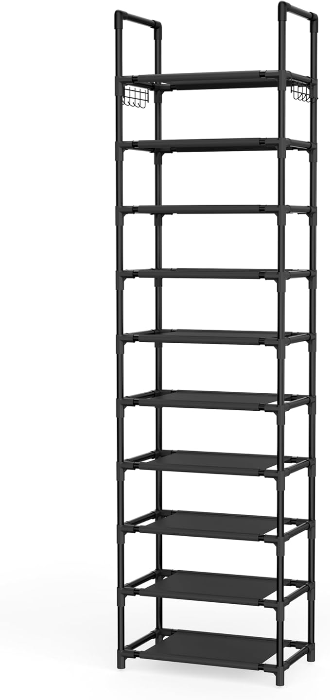 10 Tiers Shoe Rack 20-25 Pairs Large Capacity Tall Shoe Organizer Sturdy Shoe - Image 8