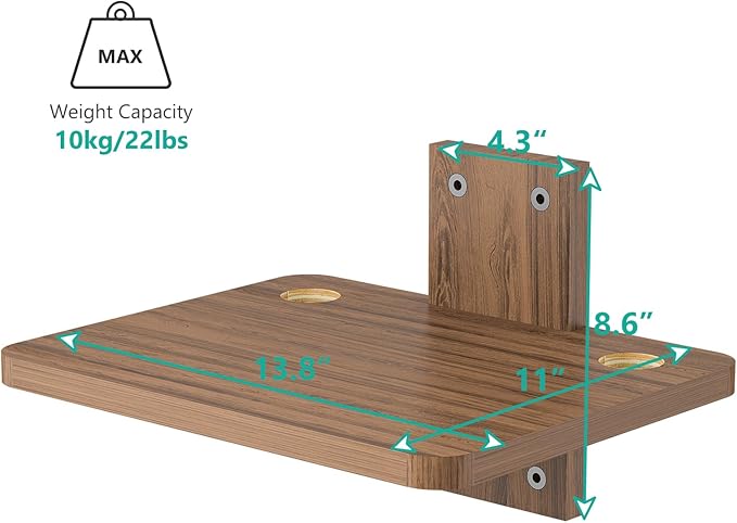 WALI Floating TV Shelves for Wall, Projector Shelf Holds Up to 22lbs, Wooden - Image 3
