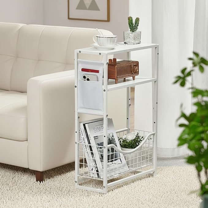 Narrow Side Table, Skinny Small End Tables by Zexvida