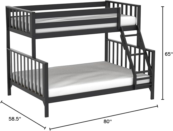 Max & Lily Bunk Bed, Scandinavian Modern Bunk Bed, Solid Wood Twin Over Full - Image 2