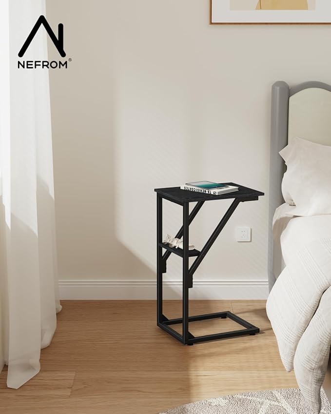 C-Shaped End Table, Small Side Table - Image 6